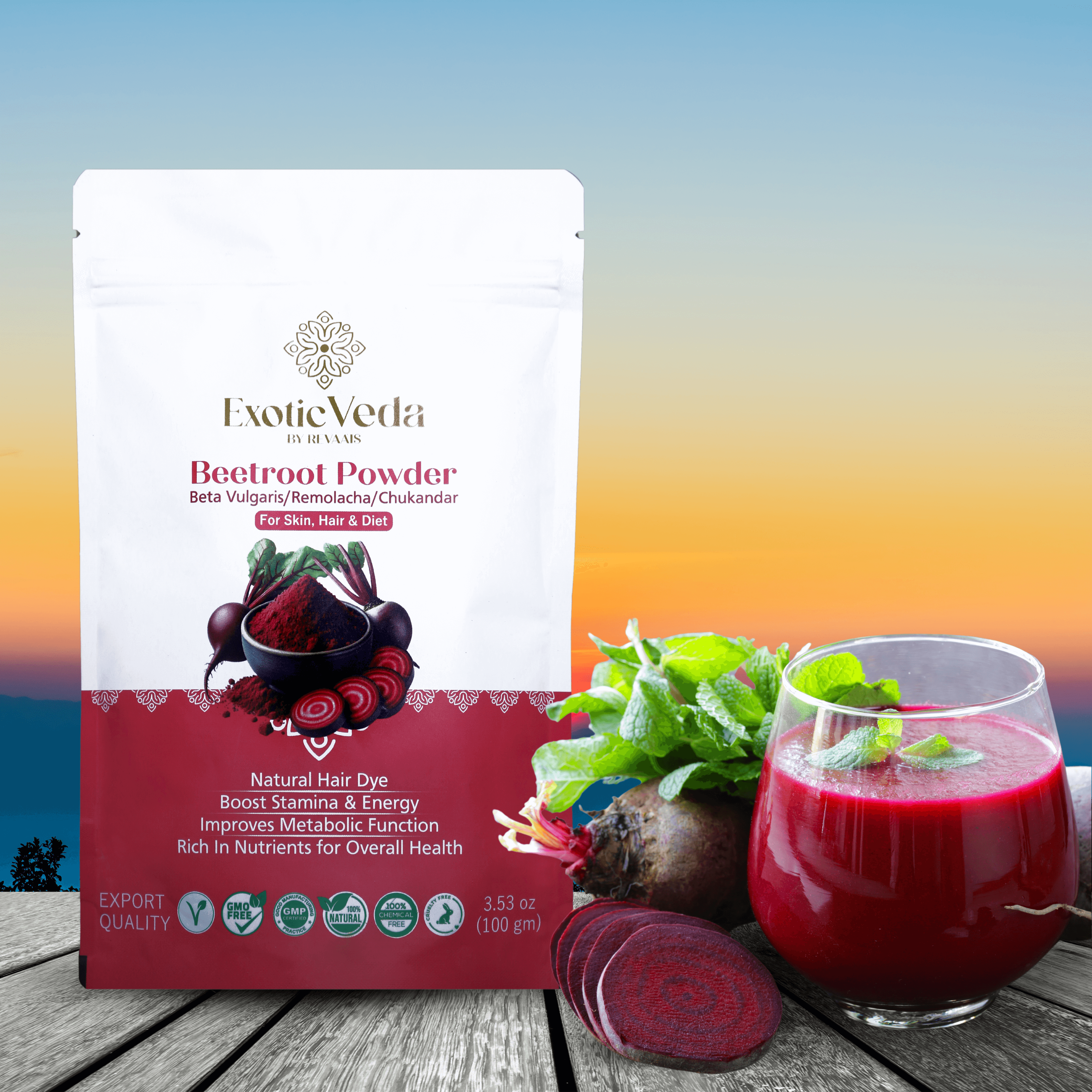 Beetroot Powdder Exotic veda 100g revaais